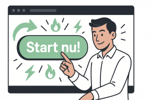 man met een call to action knop waar Start NU opstaat