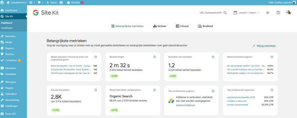 Makkelijk Google Analytics en Google Search data uitlezen via WordPress