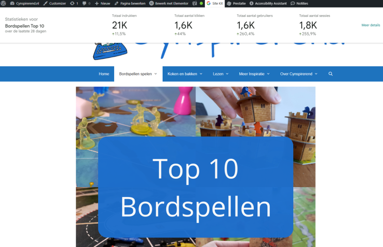 Voorbeeld van mijn website: Zo gebruik je Site Kit van Google om inzicht te krijgen in het aantal bezoekers en je SEO
